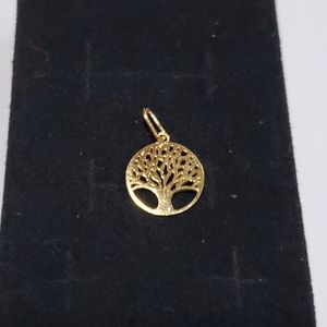 Authentic Real 18k Solid Yellow Gold Tree of Life Pendant